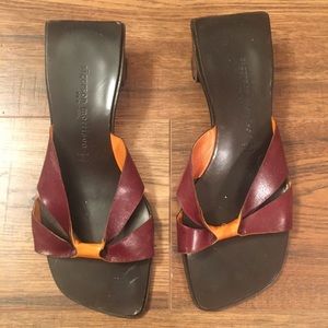 Sigerson Morrison Knot Leather Mule Sandals Heel